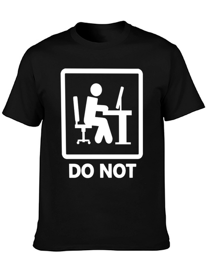 Do Not Office Worker Black T-Shirt