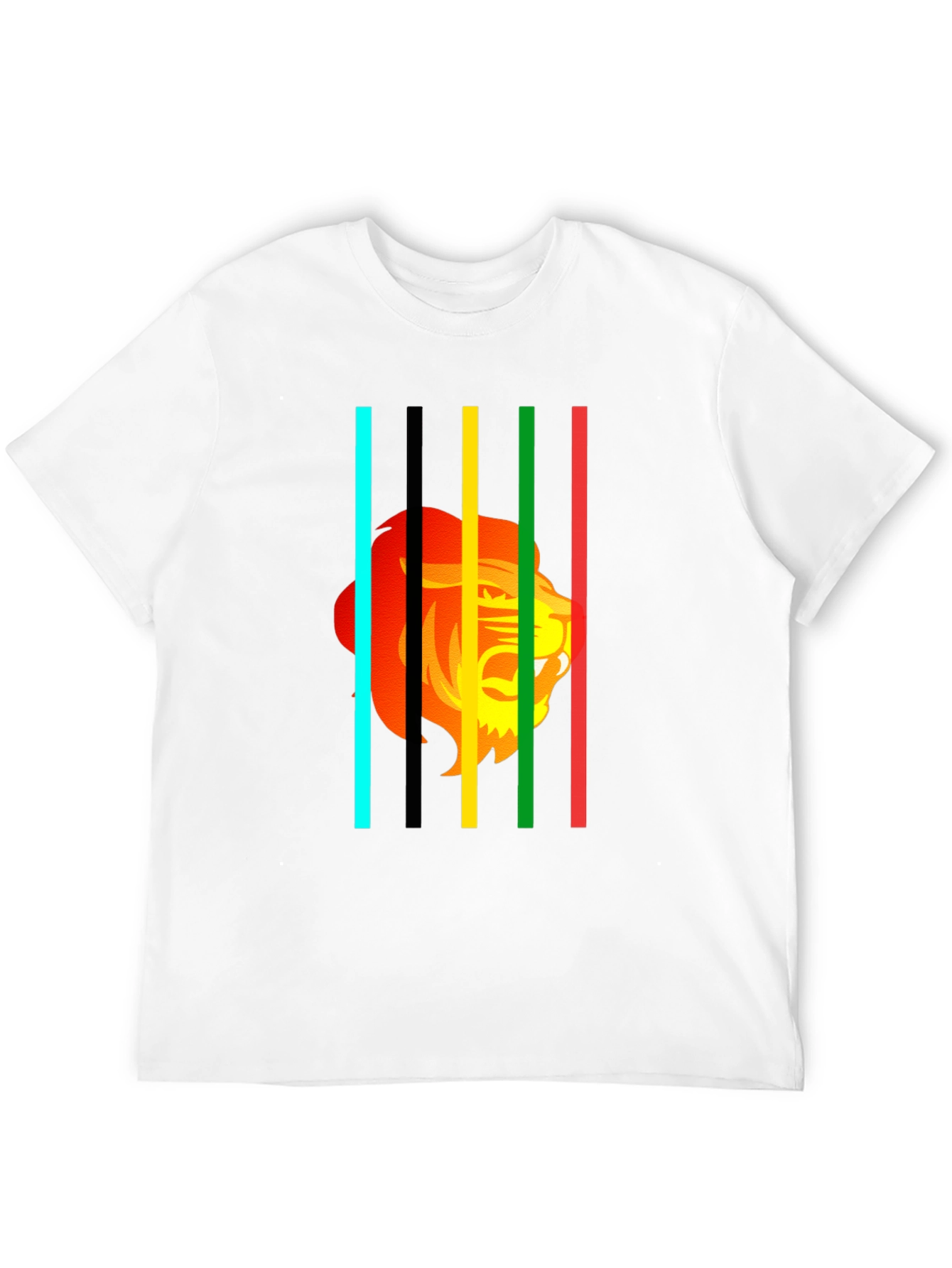 Lion Stripes Graphic T-Shirt - Black