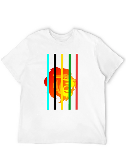 Lion Stripes Graphic T-Shirt - Black