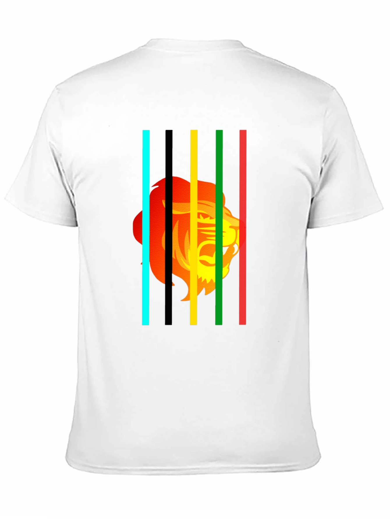 Lion Stripes Graphic T-Shirt - Black