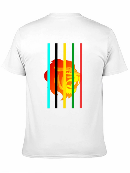 Lion Stripes Graphic T-Shirt - Black
