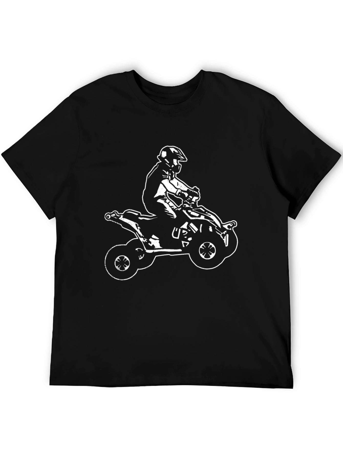 Black ATV Rider Graphic Tee - Casual Style