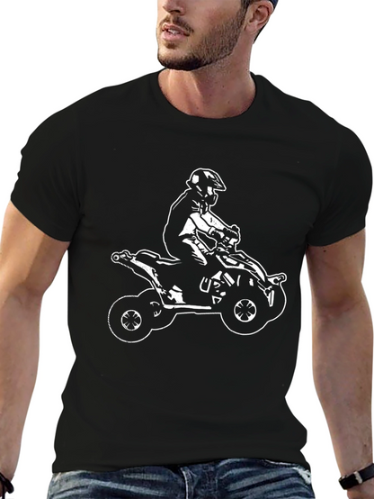 Black ATV Rider Graphic Tee - Casual Style