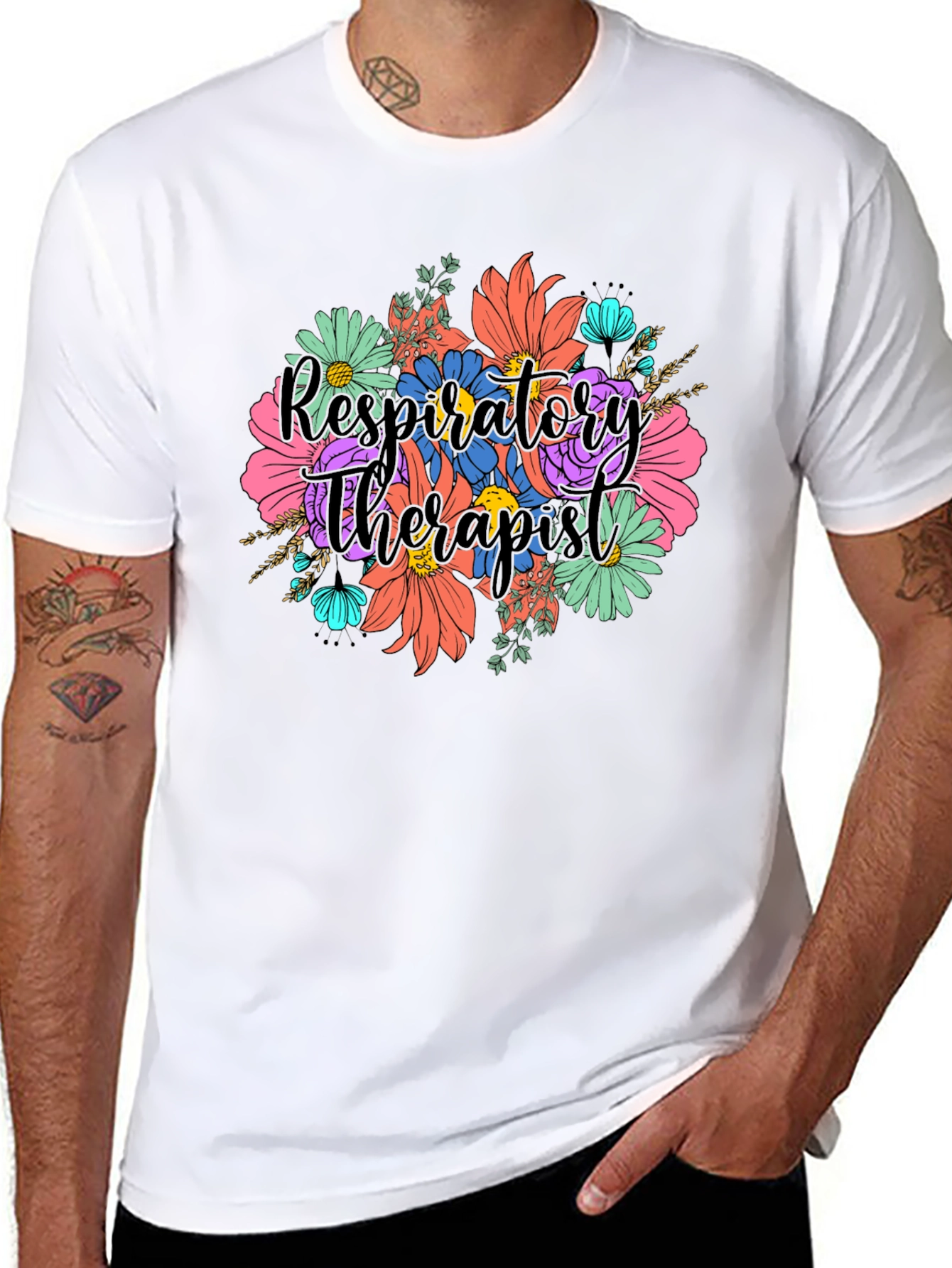 Respiratory Therapist Floral T-Shirt