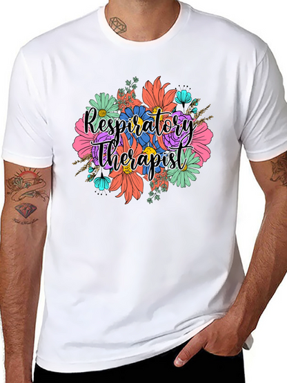 Respiratory Therapist Floral T-Shirt