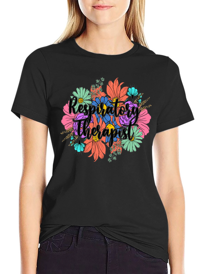 Respiratory Therapist Floral T-Shirt