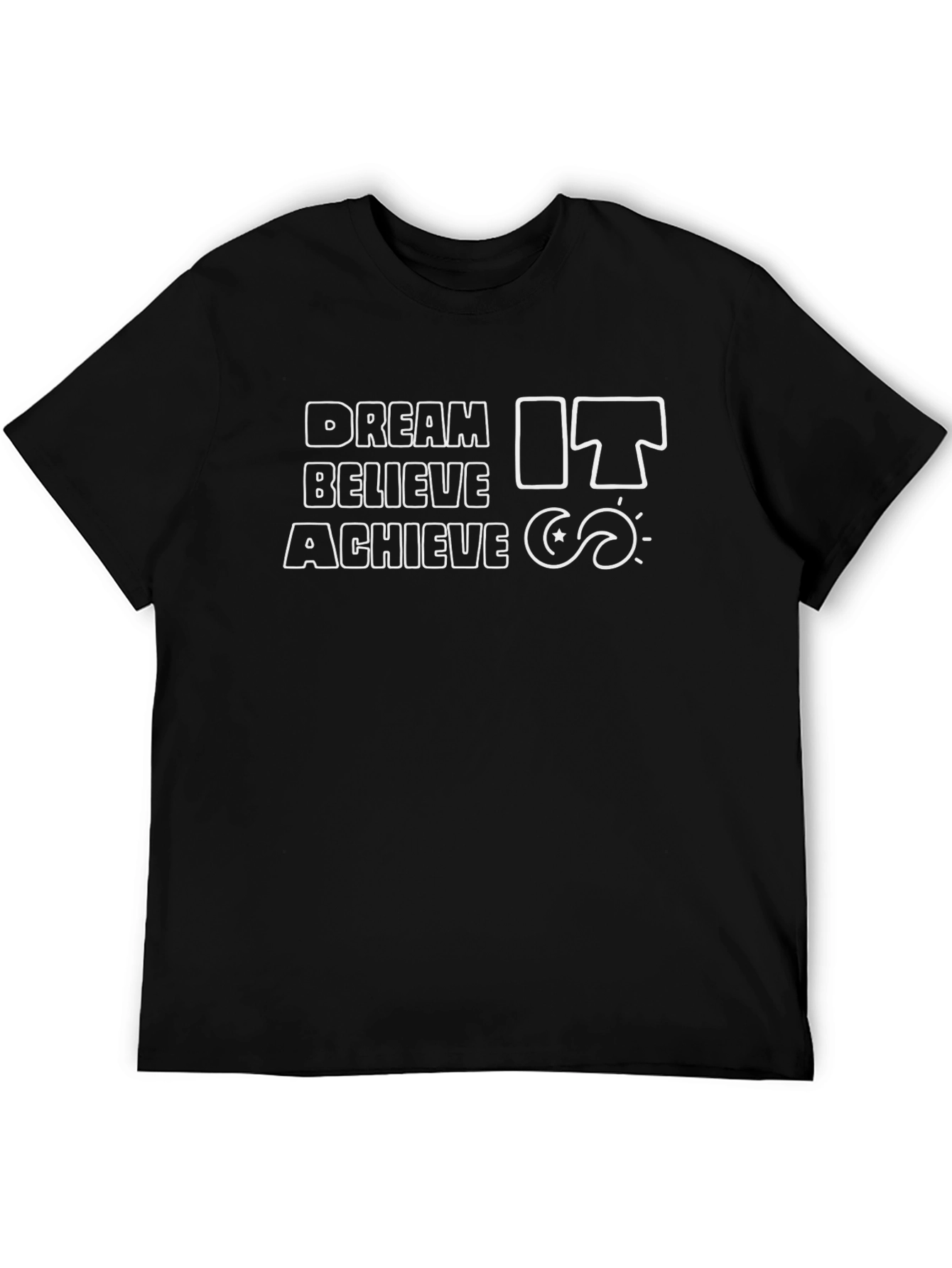 Dream Believe Achieve Black Graphic Tee