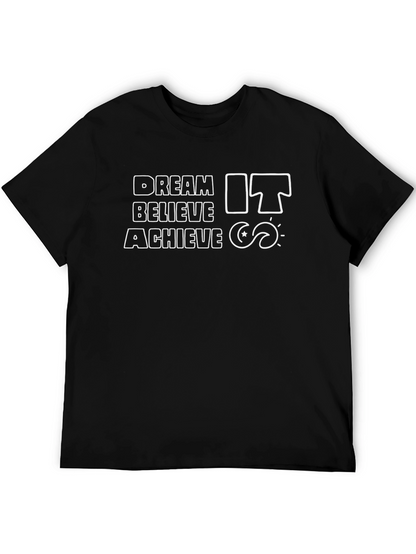 Dream Believe Achieve Black Graphic Tee