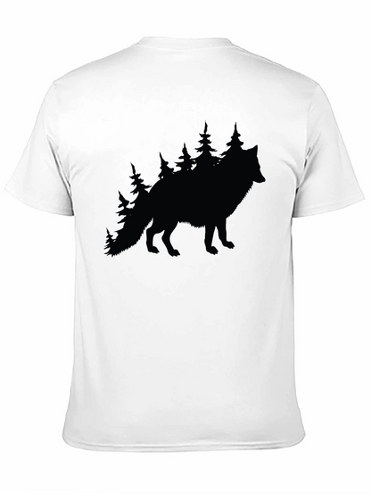 Wolf & Trees Graphic Tee - Black