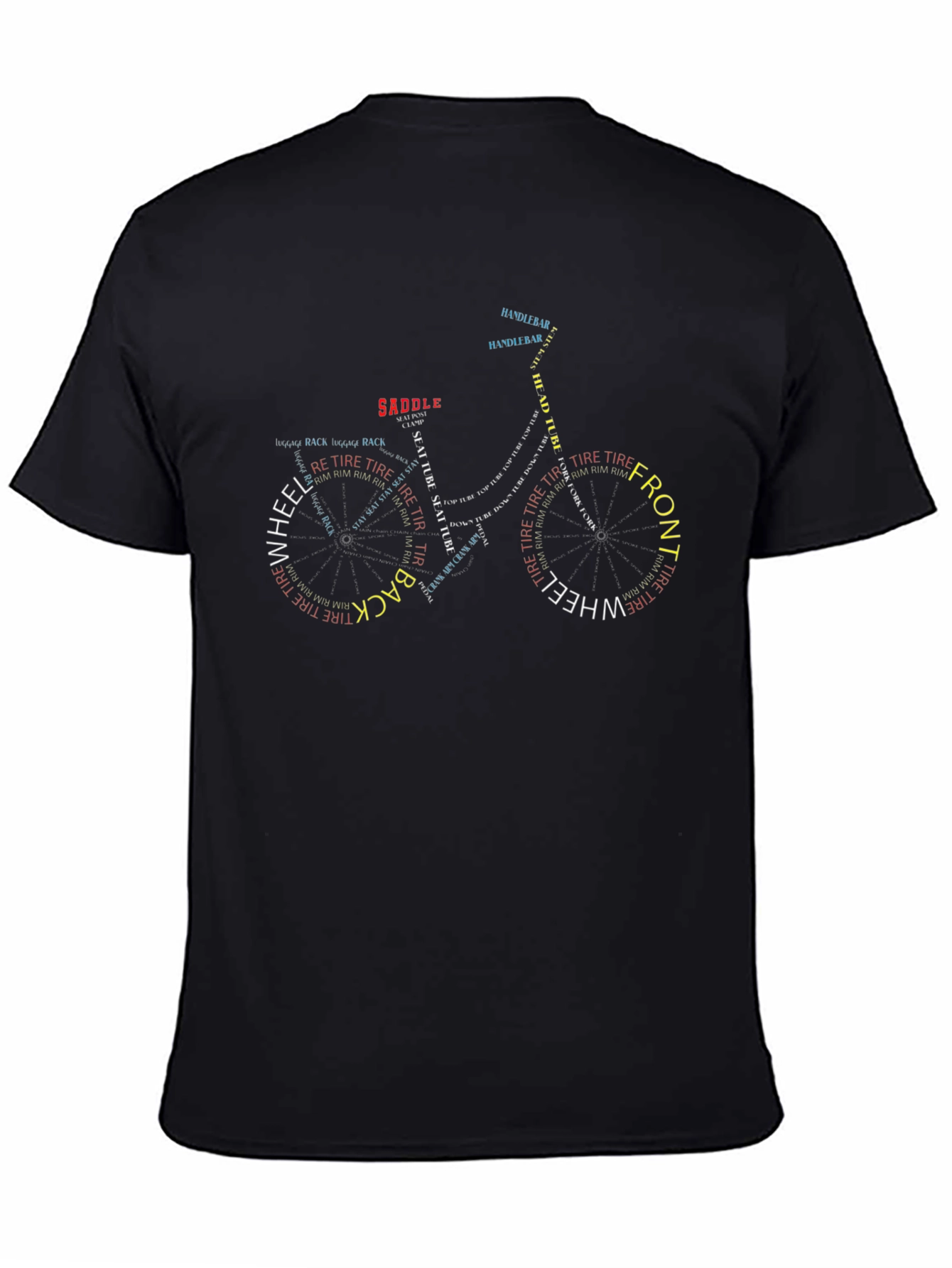 Word Art Bicycle Graphic T-Shirt