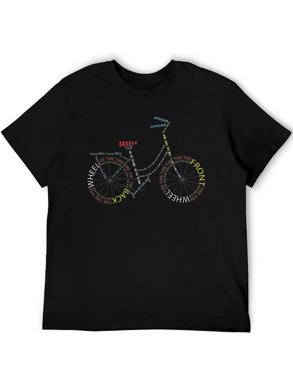 Word Art Bicycle Graphic T-Shirt