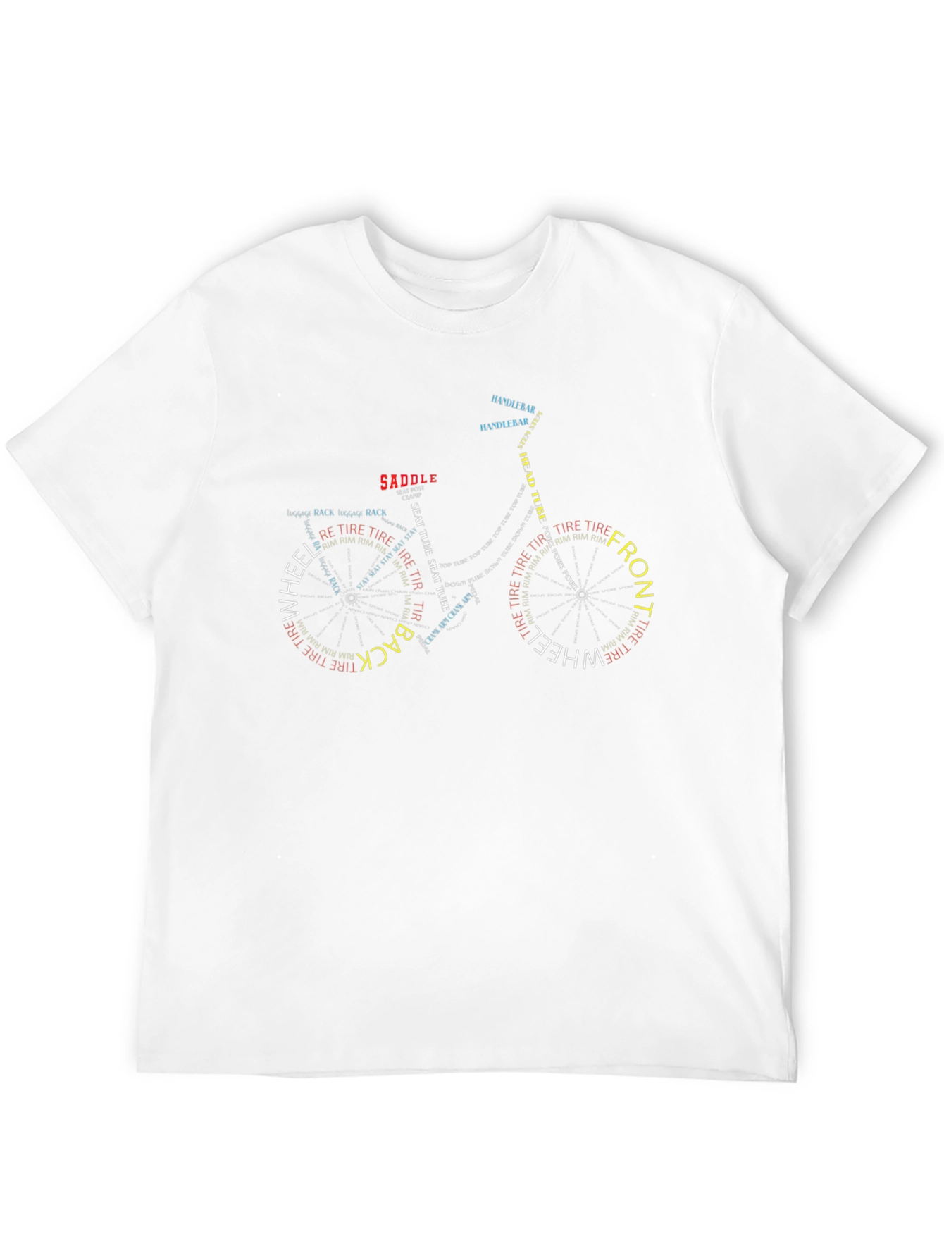 Word Art Bicycle Graphic T-Shirt