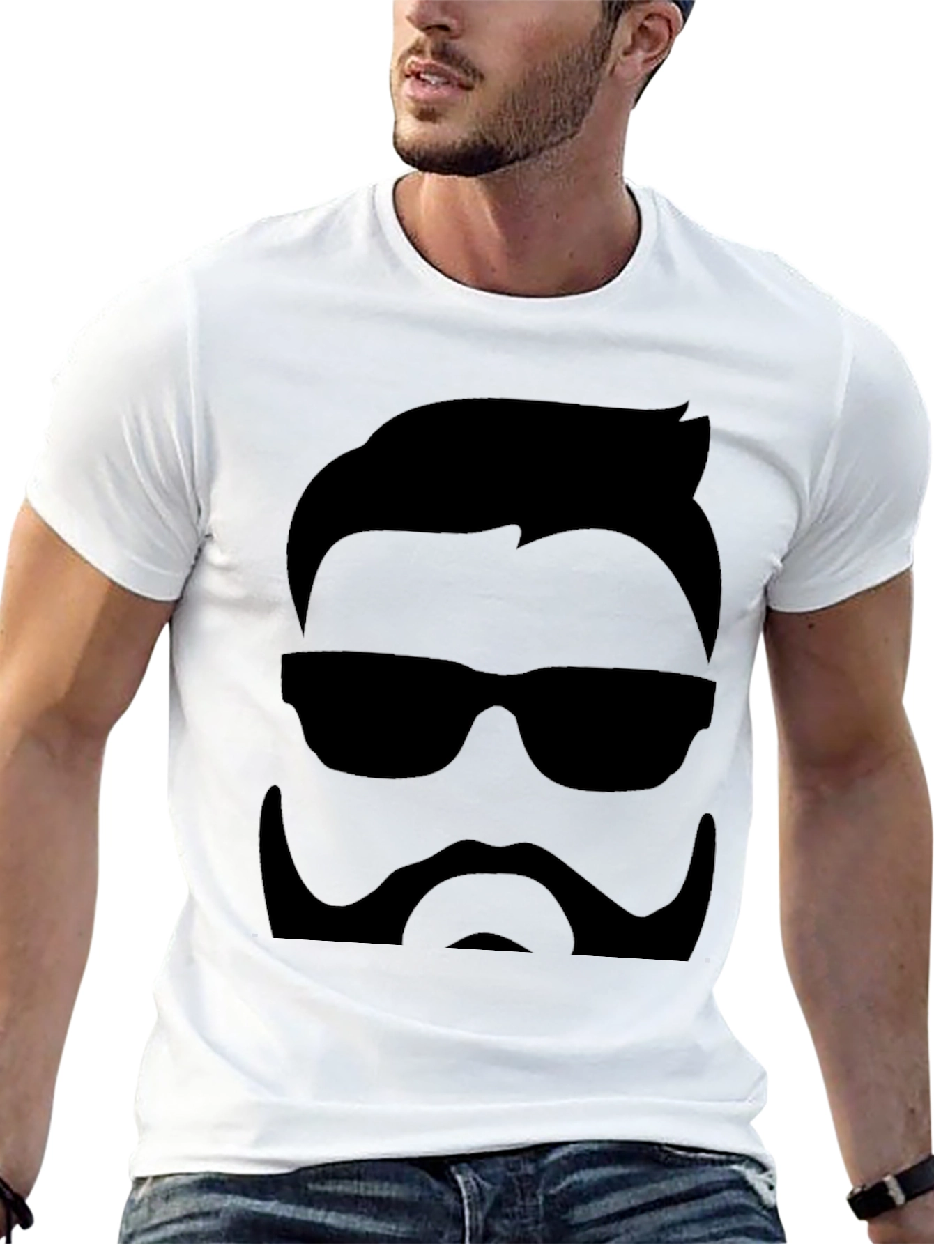 Cool Hipster Graphic Black T-Shirt