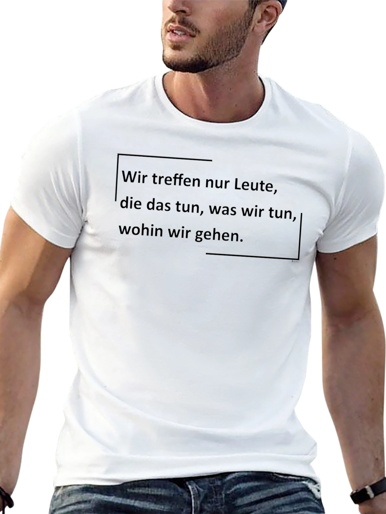 Statement T-Shirt: Wir treffen nur Leute... Black Cotton Tee