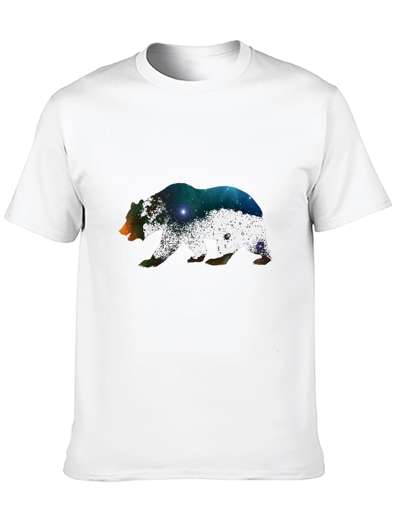 Bear Galaxy Print Black T-Shirt