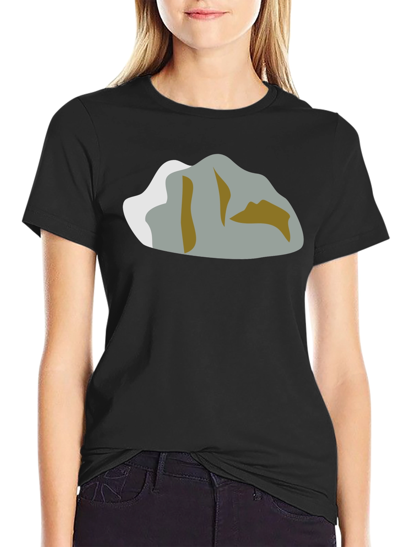 Mountain Graphic T-Shirt - Black Crew Neck Tee