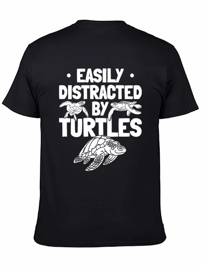 Easily Distracted By Turtles T-Shirt - Black
