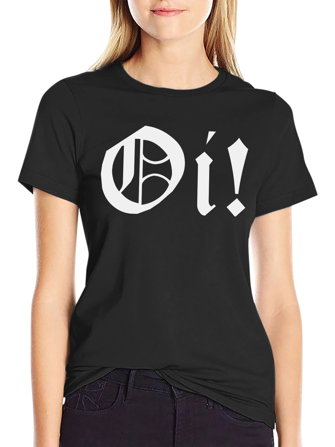 Oi! Black Graphic Tee - Punk Style