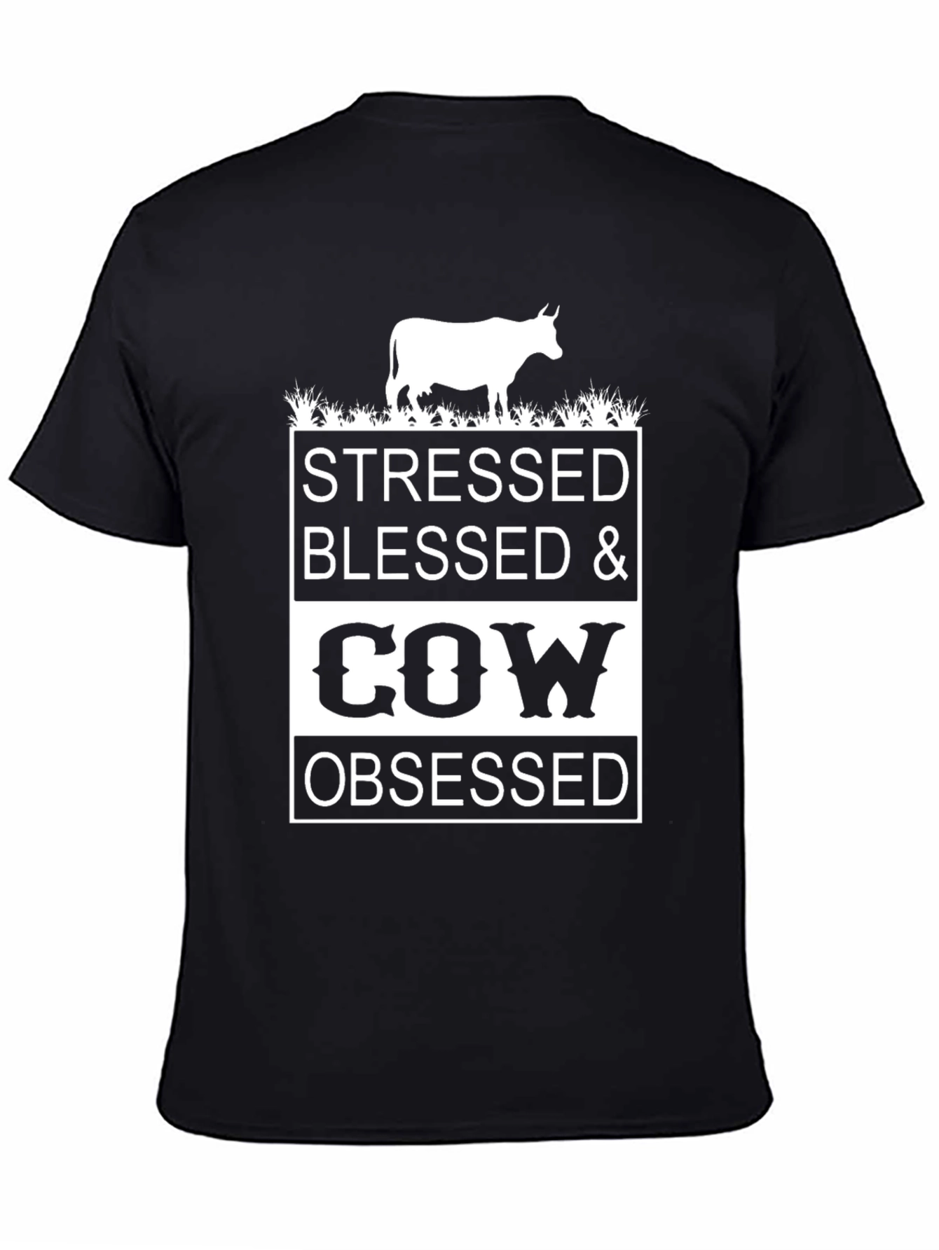 Stressed Blessed Cow Obsessed Graphic Tee