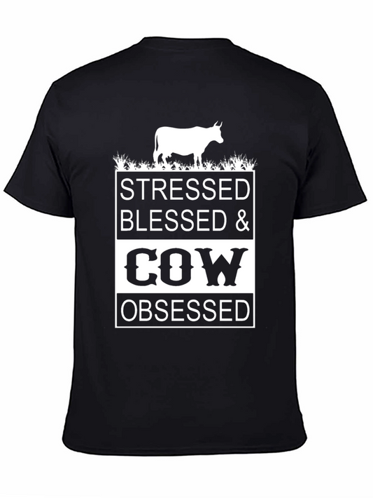 Stressed Blessed Cow Obsessed Graphic Tee