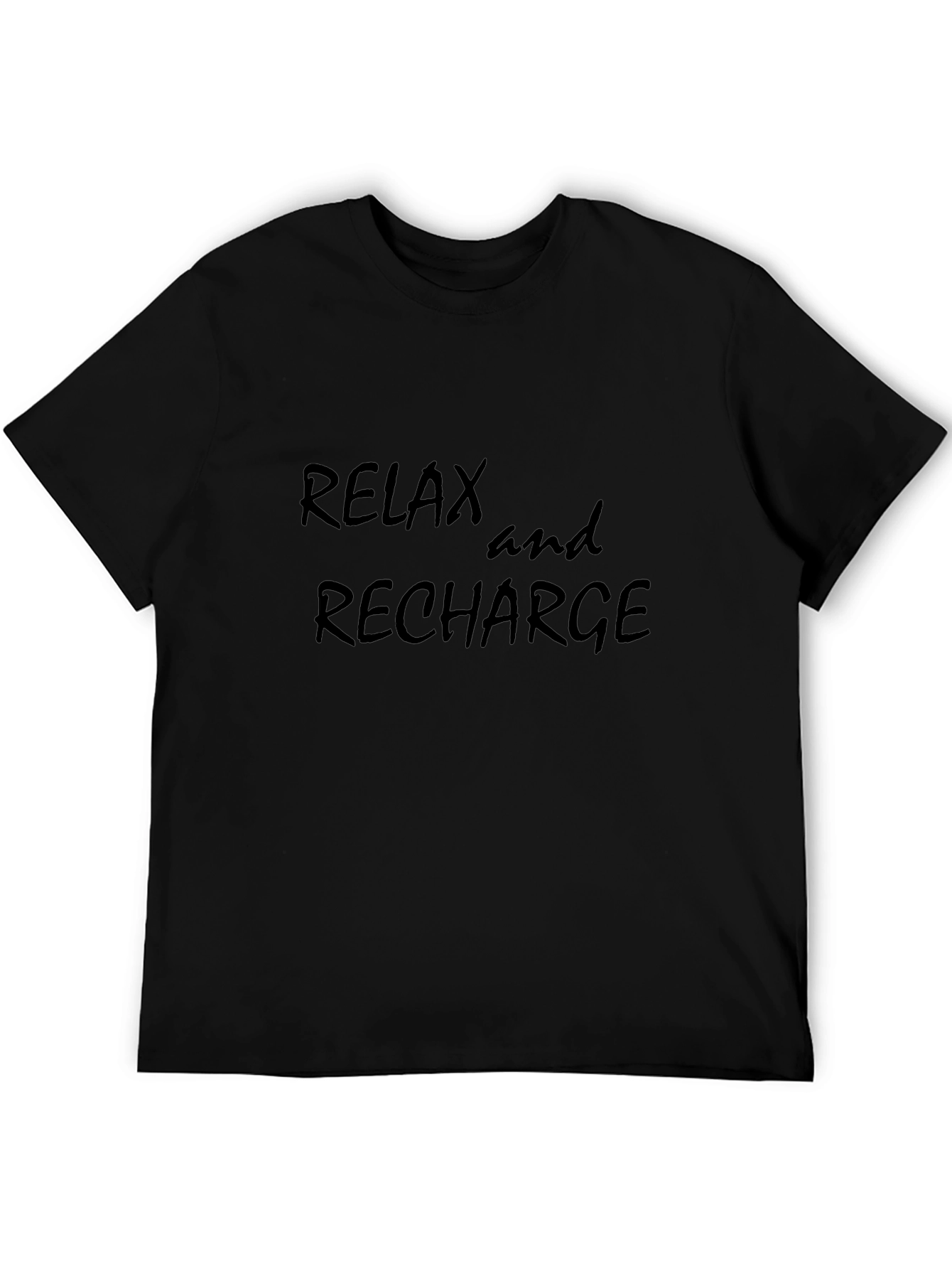 Relax and Recharge Black T-Shirt