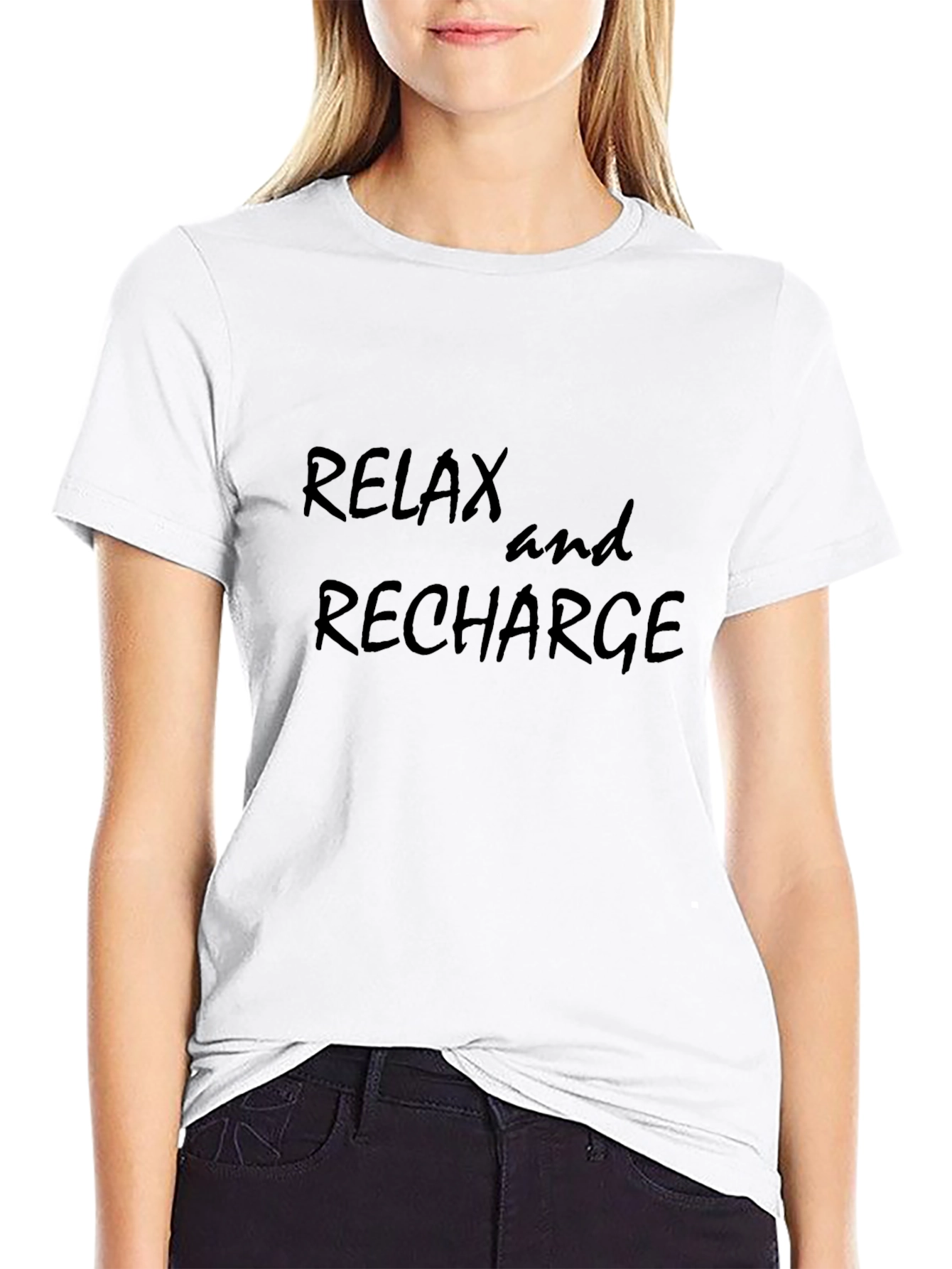 Relax and Recharge Black T-Shirt