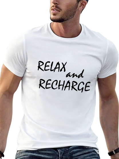 Relax and Recharge Black T-Shirt