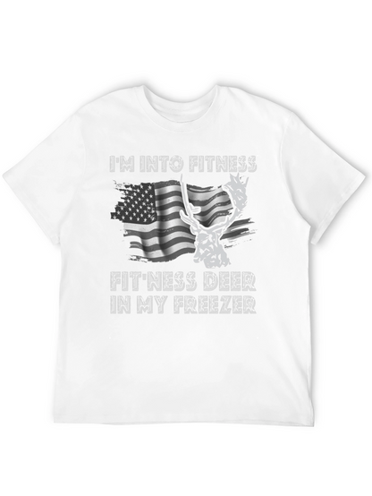 Fitness Deer T-Shirt - Funny American Flag Tee