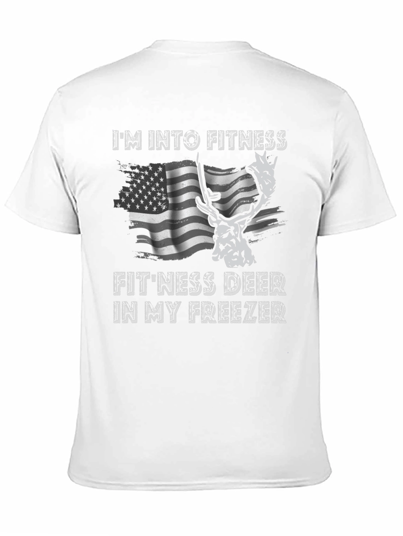 Fitness Deer T-Shirt - Funny American Flag Tee