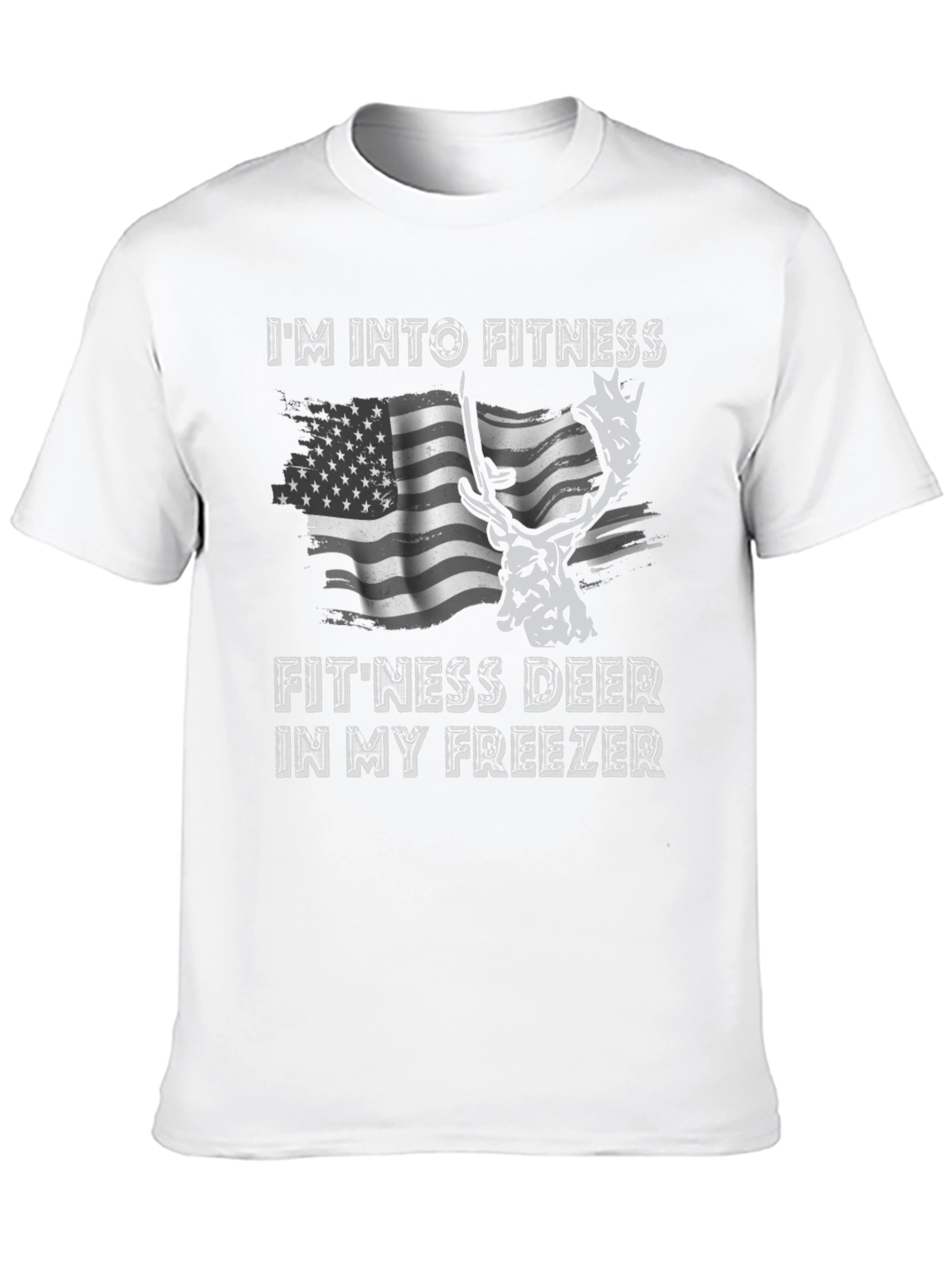 Fitness Deer T-Shirt - Funny American Flag Tee
