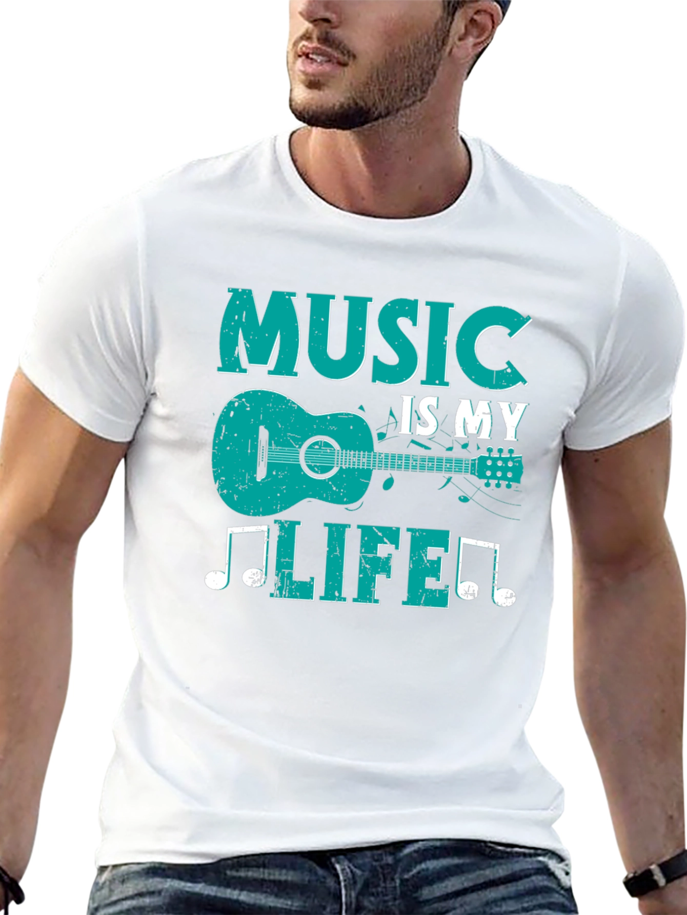 Music Is My Life T-Shirt - Guitar Design