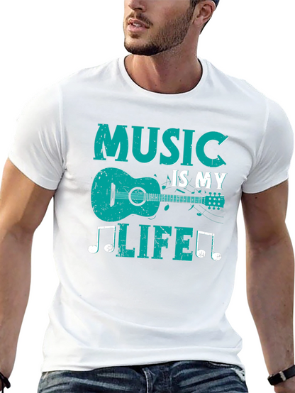 Music Is My Life T-Shirt - Guitar Design