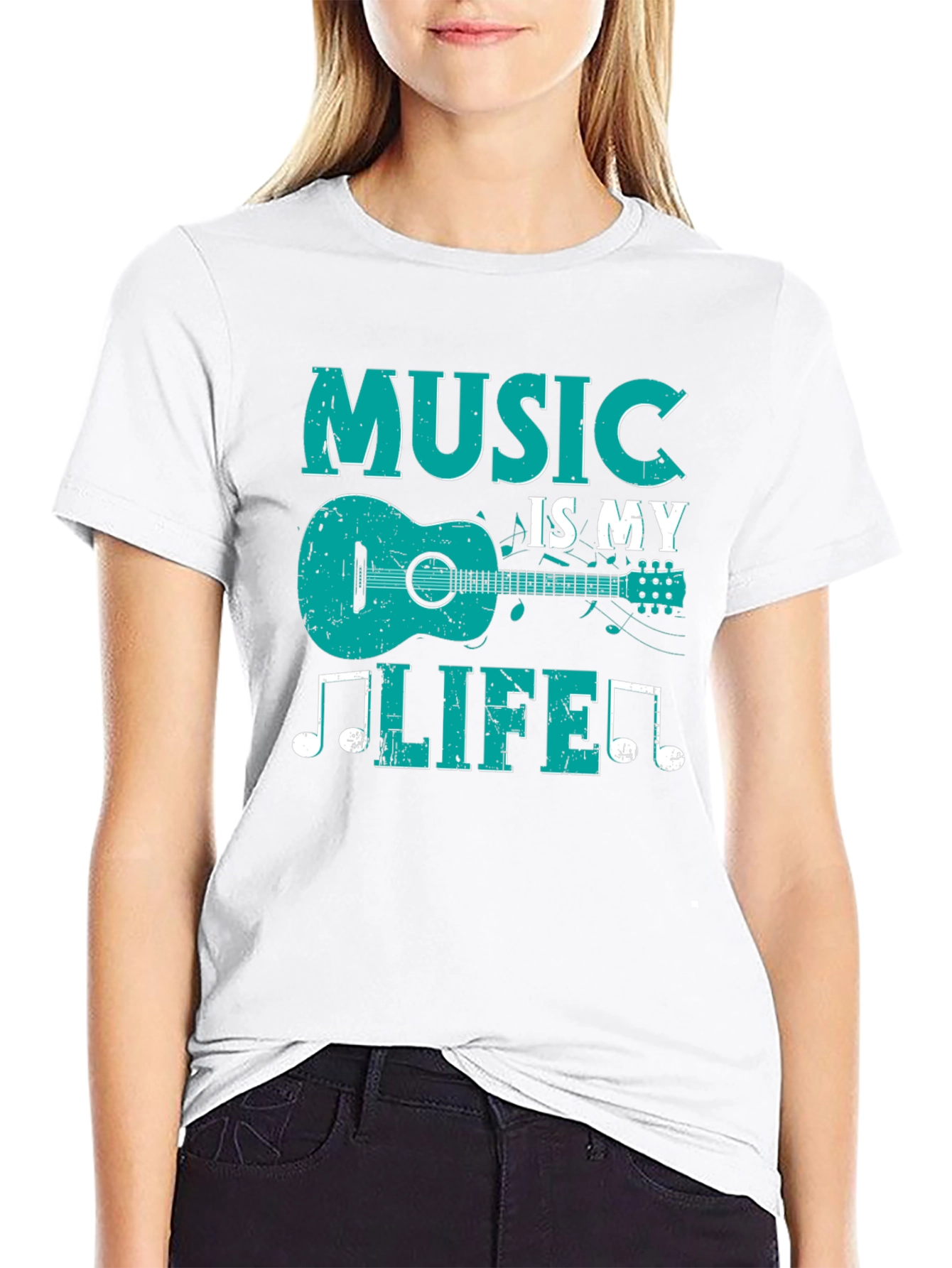 Music Is My Life T-Shirt - Guitar Design