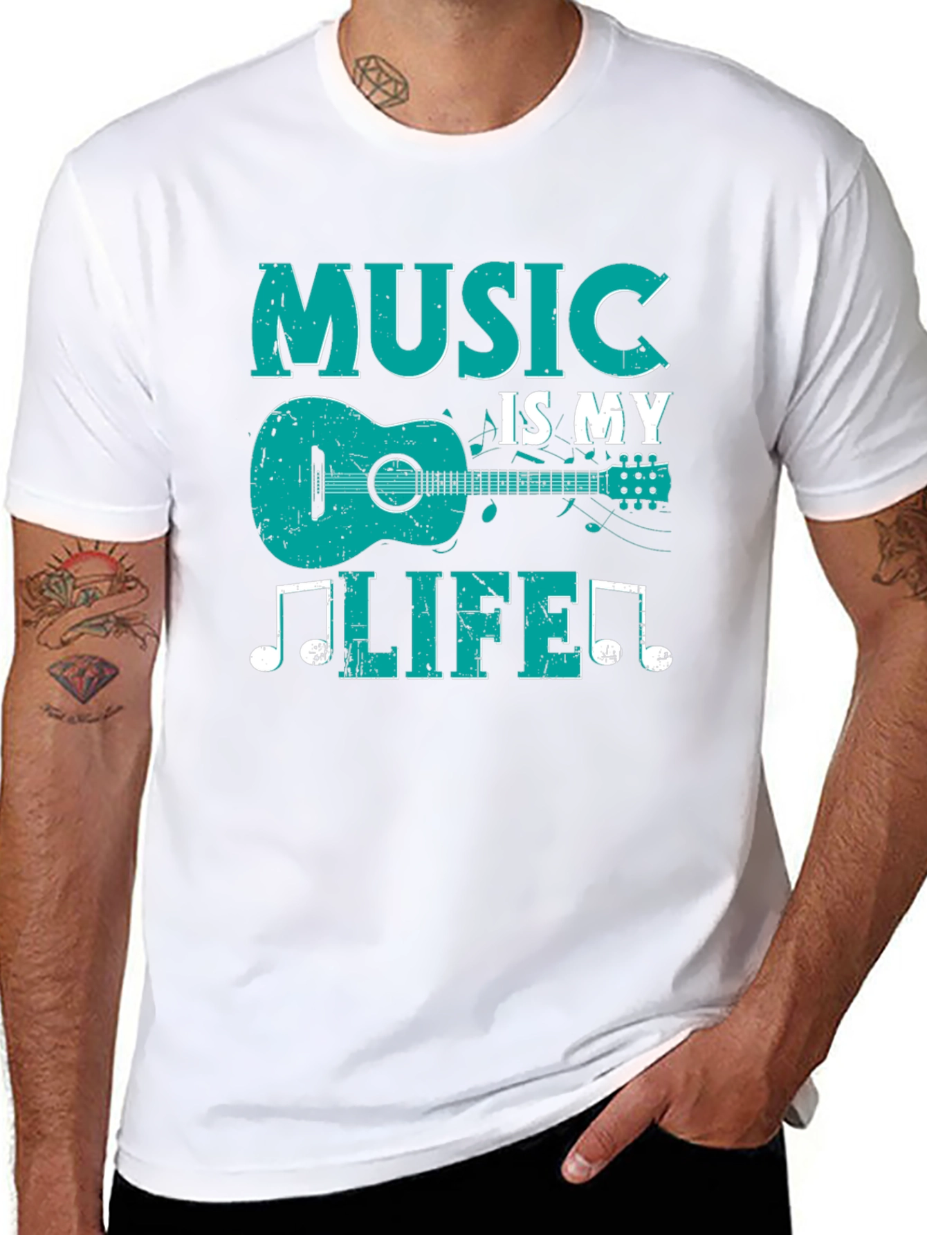 Music Is My Life T-Shirt - Guitar Design