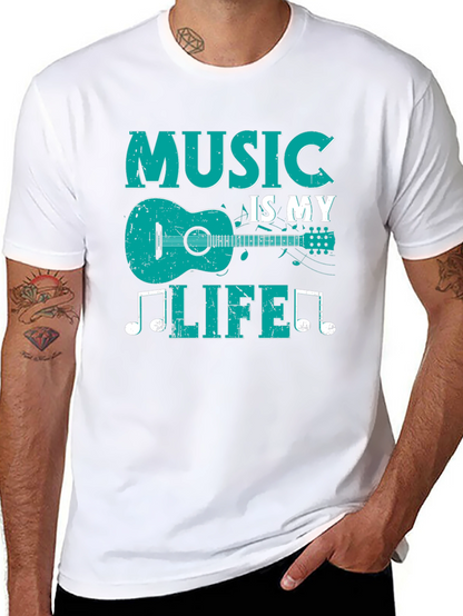 Music Is My Life T-Shirt - Guitar Design