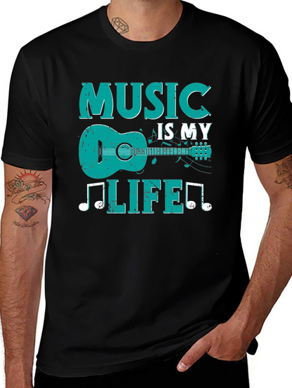 Music Is My Life T-Shirt - Guitar Design