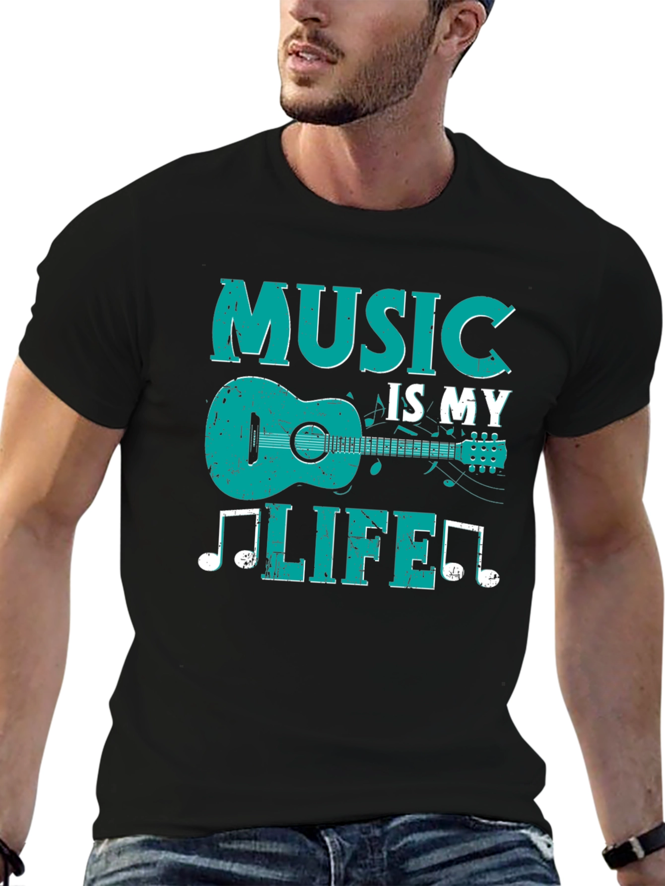 Music Is My Life T-Shirt - Guitar Design