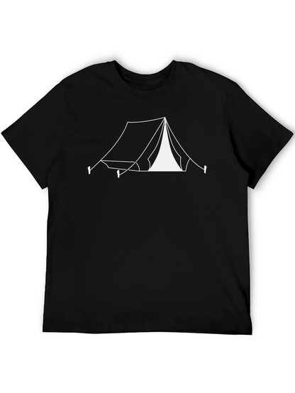 Camping Tent Graphic Tee - Black