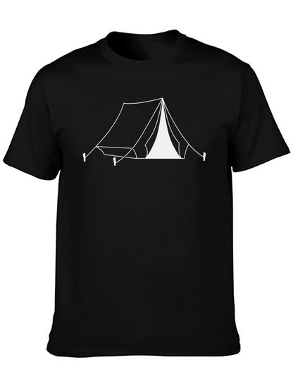 Camping Tent Graphic Tee - Black