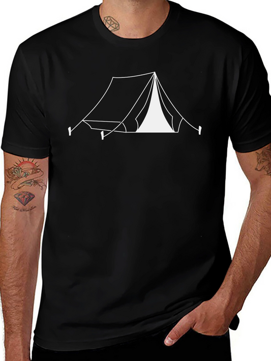 Camping Tent Graphic Tee - Black