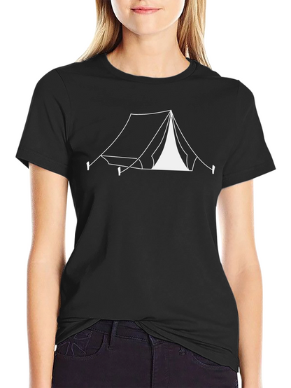 Camping Tent Graphic Tee - Black