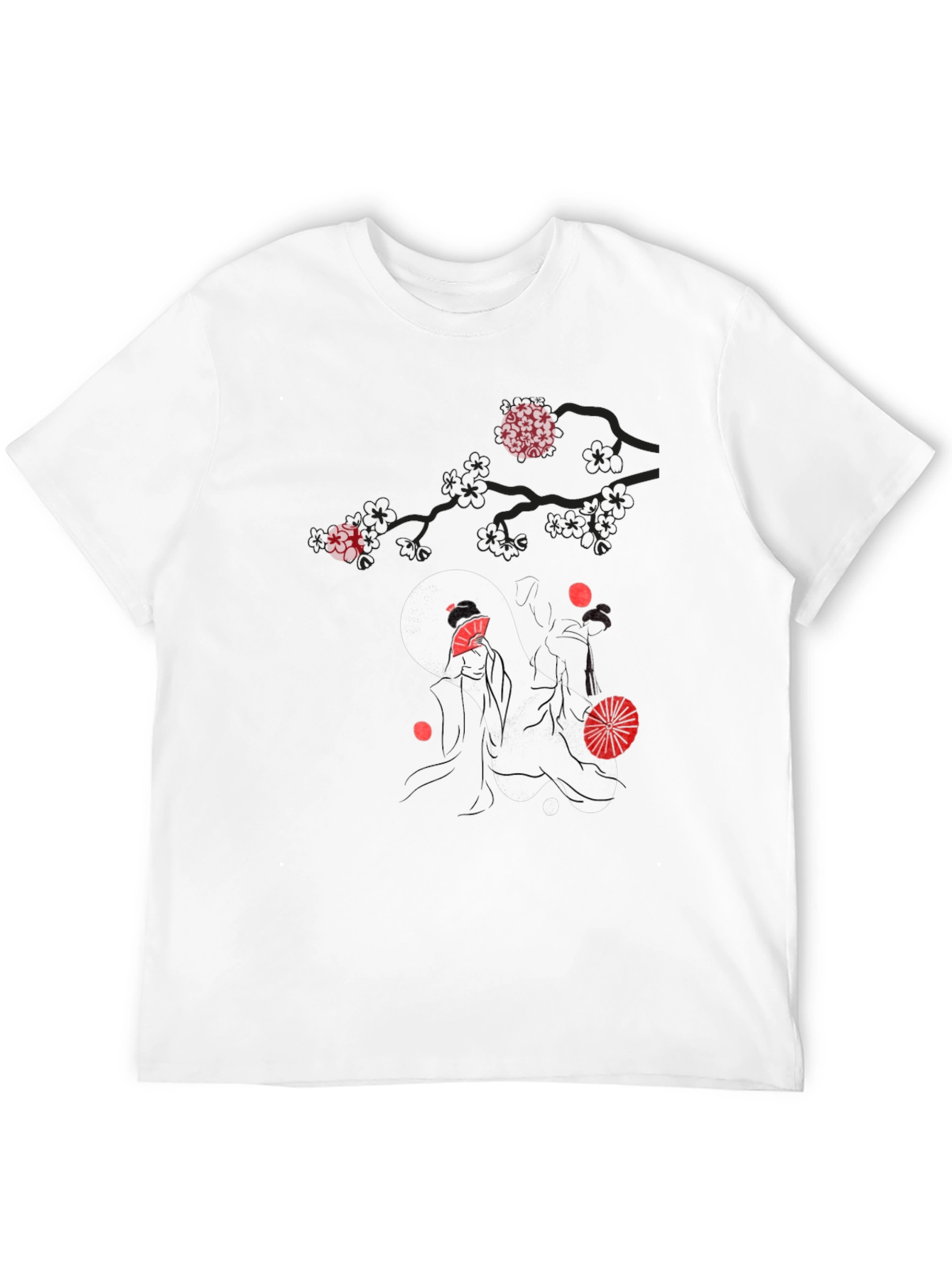 Japanese Geisha Graphic Black T-Shirt
