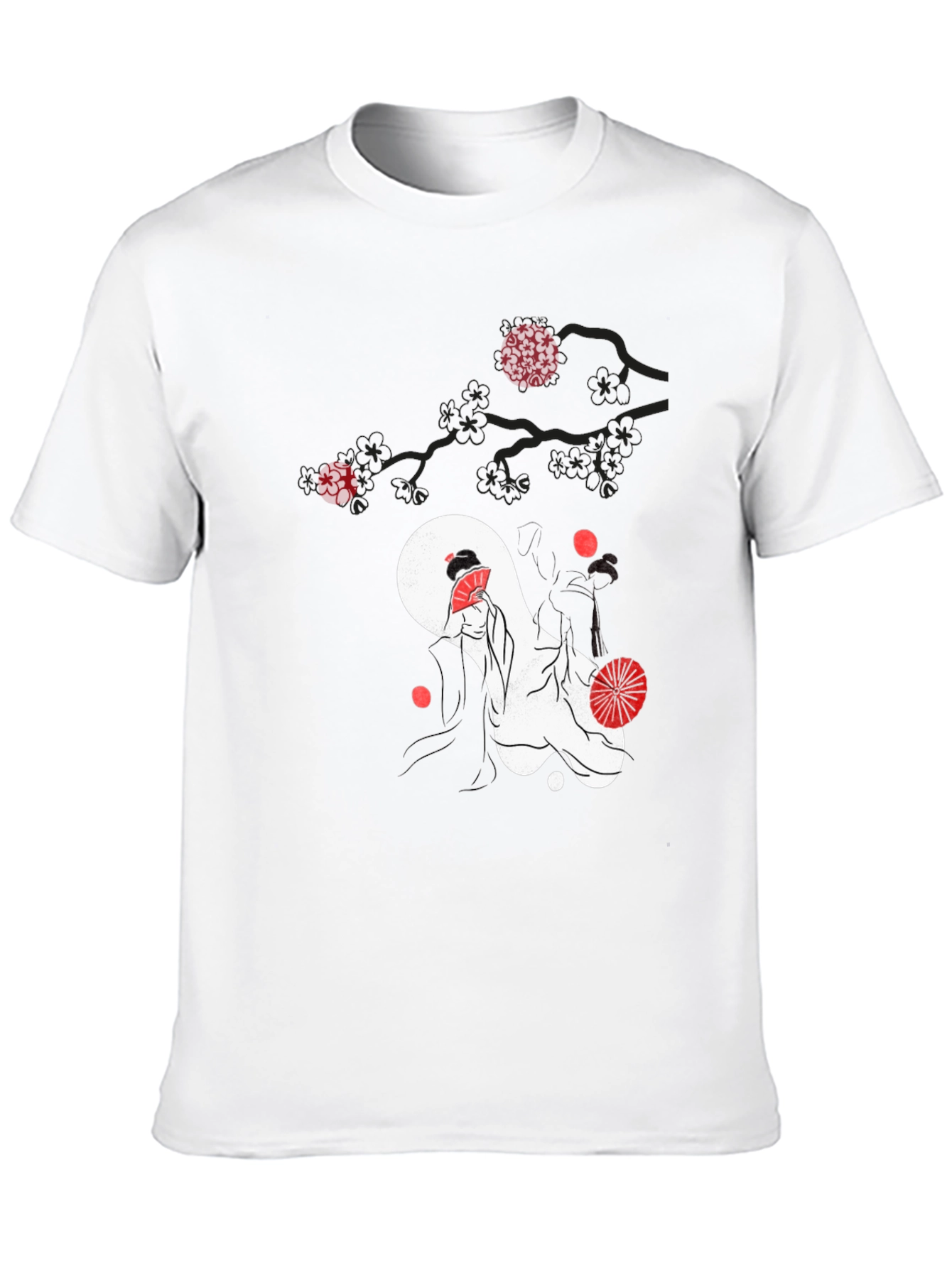 Japanese Geisha Graphic Black T-Shirt