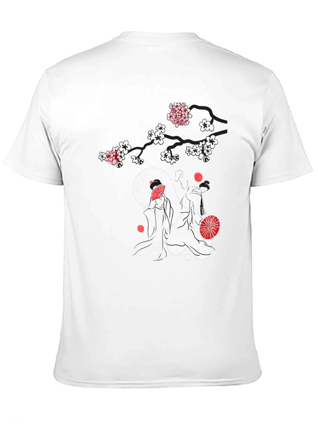 Japanese Geisha Graphic Black T-Shirt
