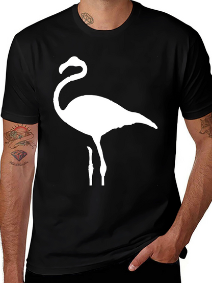 Flamingo Graphic Tee - Casual Black T-Shirt