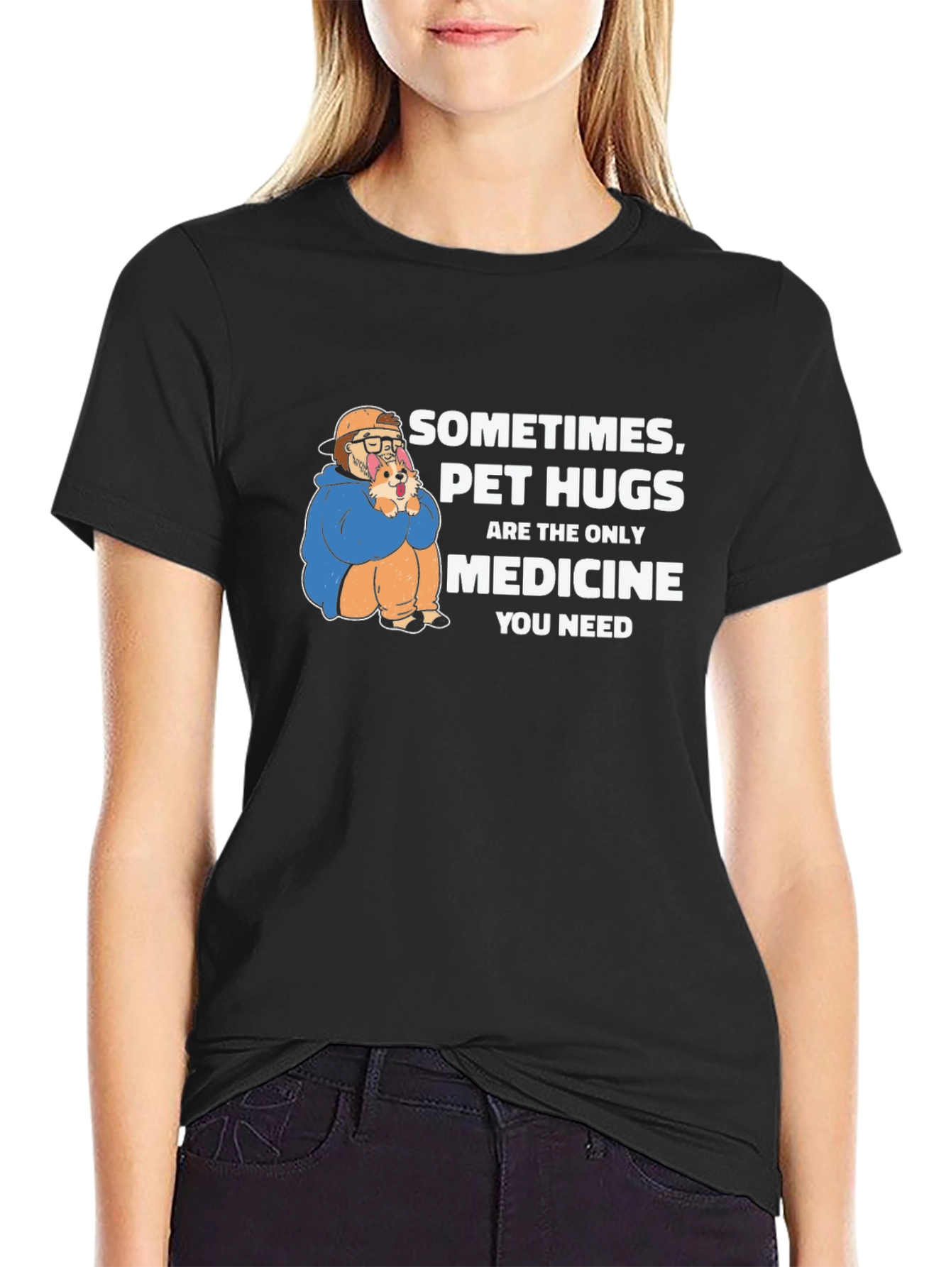 Pet Hugs Medicine Graphic T-Shirt