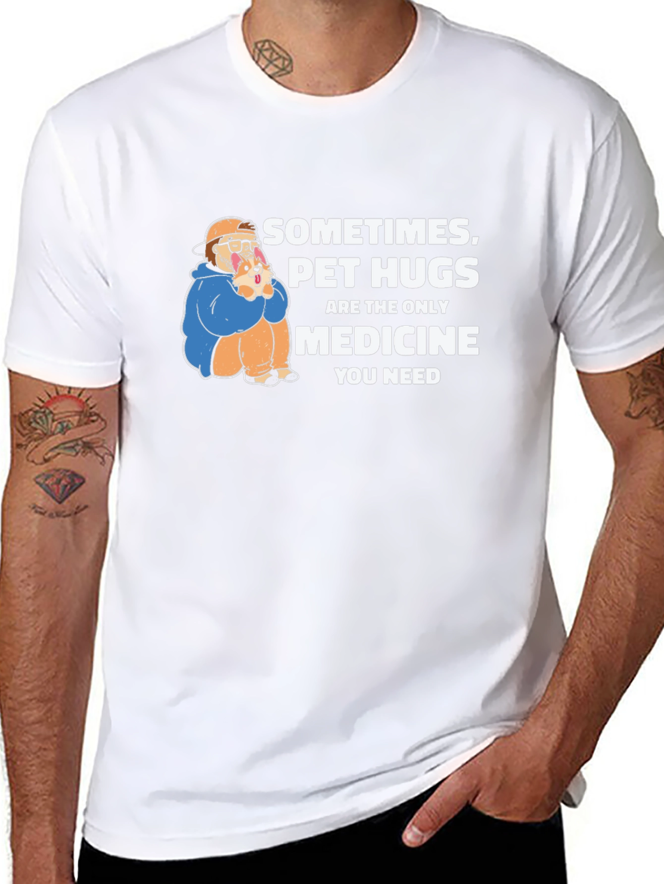 Pet Hugs Medicine Graphic T-Shirt