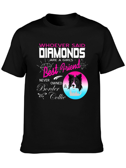 Diamonds Best Friend Border Collie T-Shirt