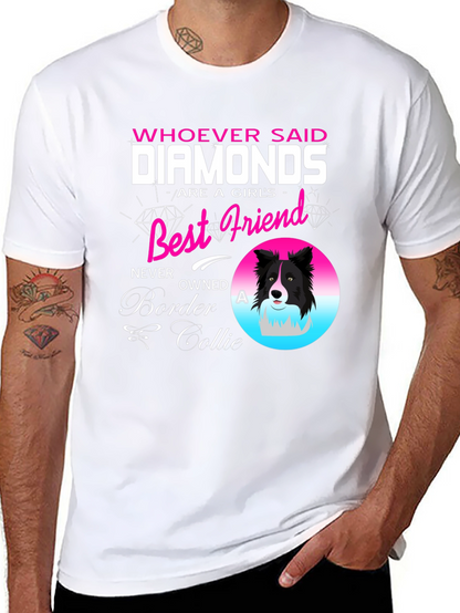 Diamonds Best Friend Border Collie T-Shirt