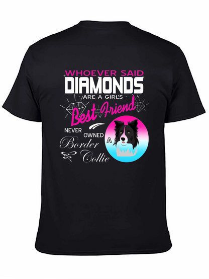 Diamonds Best Friend Border Collie T-Shirt